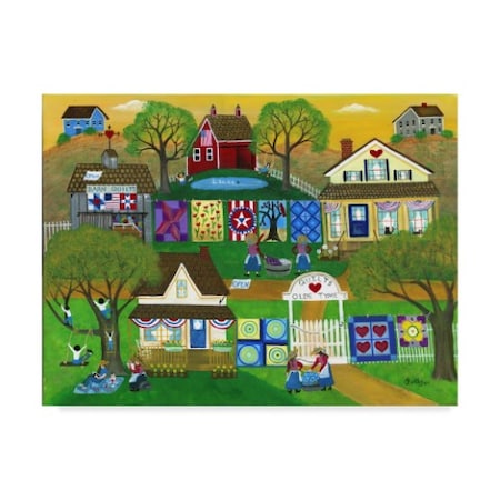 Cheryl Bartley 'Old Time Barn Folk Art Quilts' Canvas Art,24x32